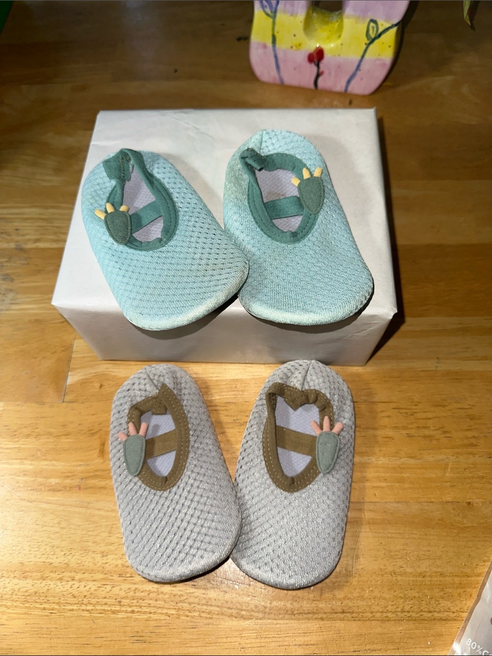 🤩Kids Soft Slip-On Water Shoes - Mint and Gray. 🎁3